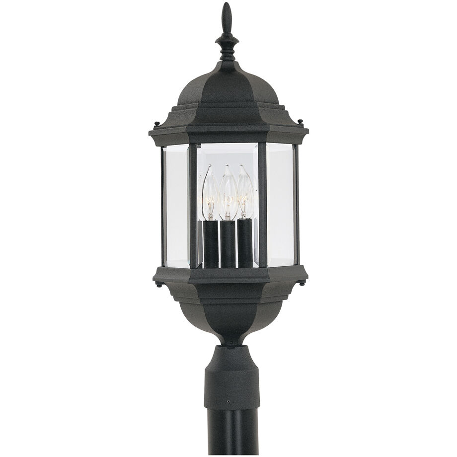 Devonshire 3 Light 24 inch Black Outdoor Post Lantern