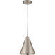 Edison Cone LED 8 inch Brushed Satin Nickel Mini Pendant Ceiling Light