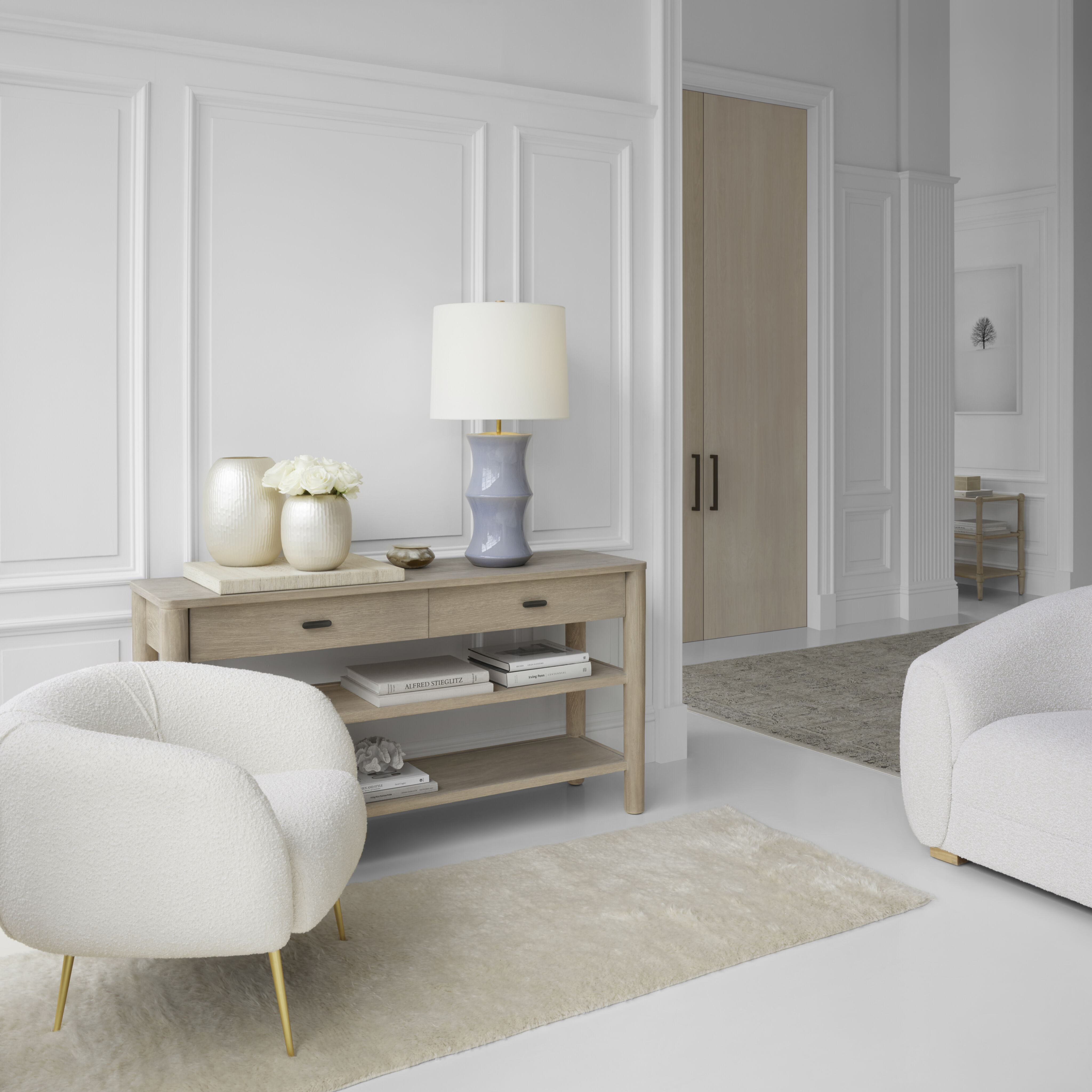 AERIN Marella 33 inch 15 watt Polar Blue Crackle Table Lamp Portable Light, Medium