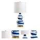 Chelsea House 27 inch 100.00 watt Cobalt/White Glaze/Antique Gold Leaf Table Lamp Portable Light