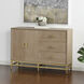 Augusta Weathered Oak and Natural Wood and Gold and Light Cream Cabinet