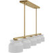 Harlowe 5 Light 51 inch Luxe Gold Linear Chandelier Ceiling Light, Large
