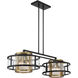 Soho LED 60.5 inch Coal And Soft Brass Island Light Ceiling Light