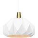 The Origami 1 Light 19.38 inch White Pendant Ceiling Light