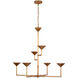 Julie Neill Eleanor LED 46.75 inch Antique Gold Leaf Chandelier Ceiling Light