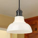 Yep Carver 1 Light 7.5 inch Matte Black Pendant Ceiling Light in Vintage Milk Glass