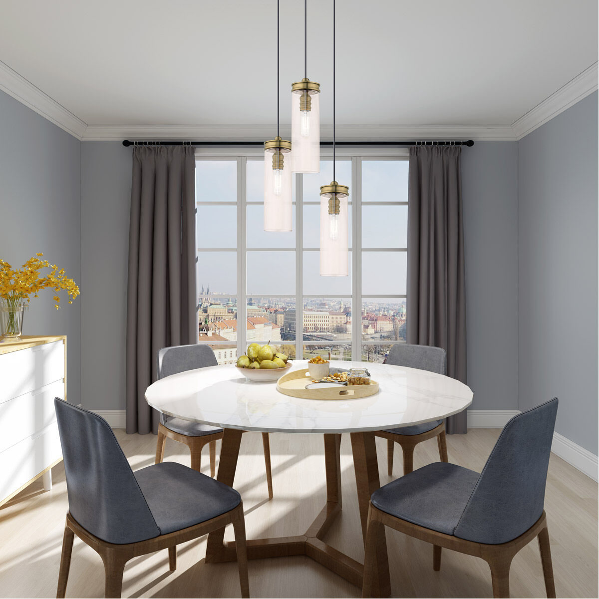 Art Glass 1 Light 5.13 inch Antique Brass Mini Pendant Ceiling Light