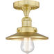 Edison 1 Light 8 inch Satin Gold Semi-Flush Mount Ceiling Light