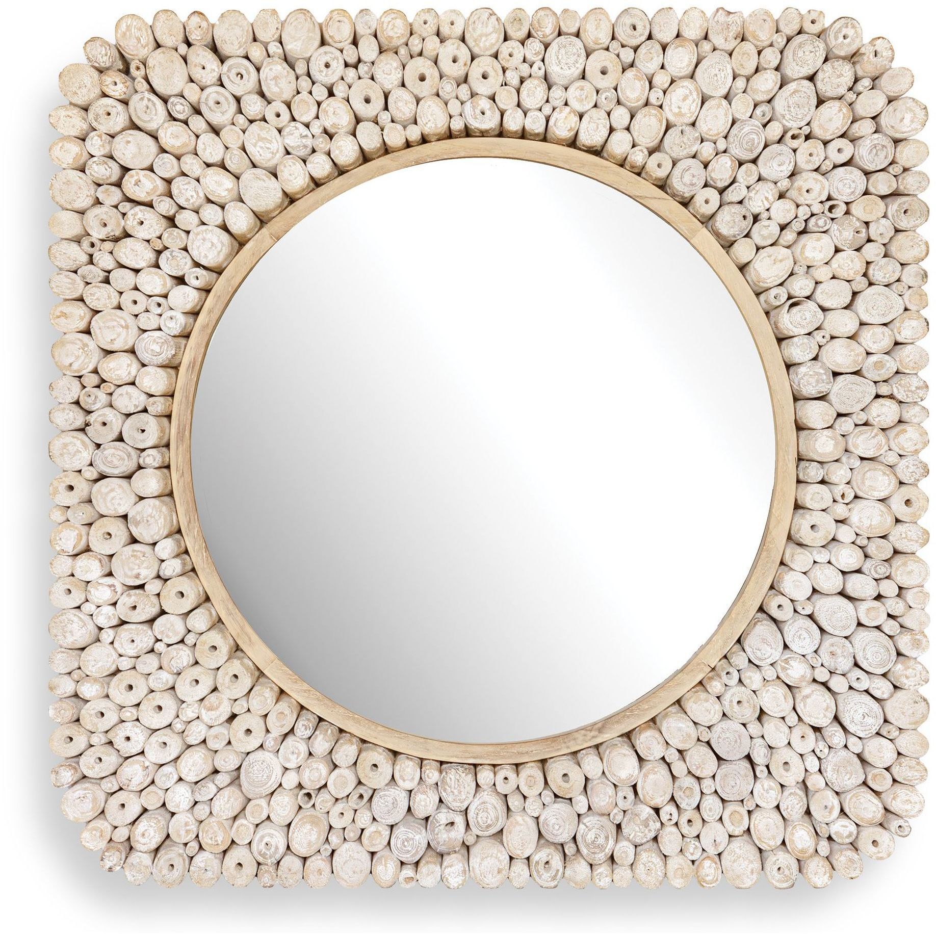 Merak 36.25 X 36.25 inch Natural Teak Wood Branches Mirror