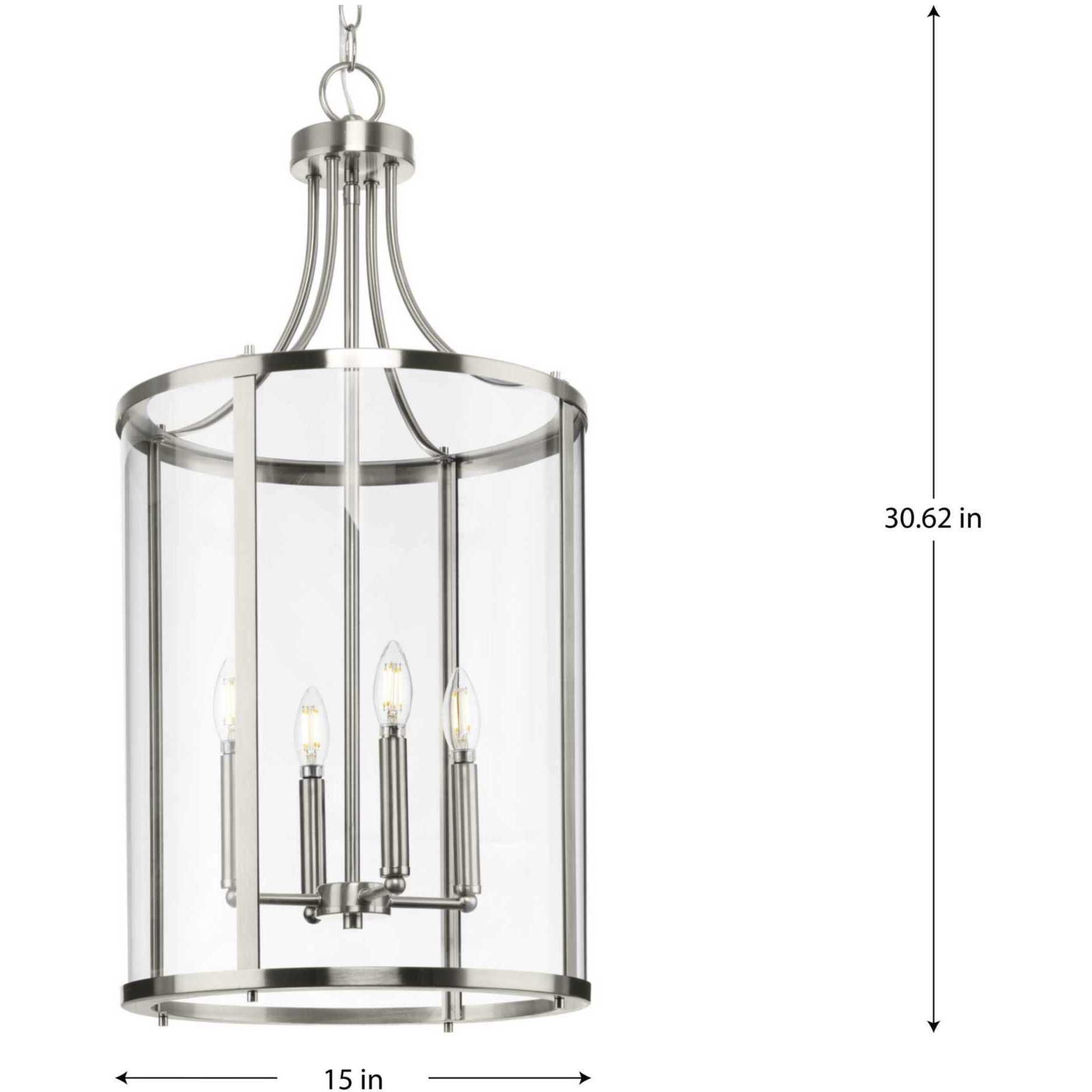 Gilliam 4 Light 15 inch Brushed Nickel Foyer Light Ceiling Light