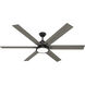 Warrant 70 inch Matte Black with Dark Gray Oak/Barnwood Blades Ceiling Fan