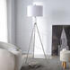 Orion 63.25 inch 100 watt Brushed Nickel and White Floor Lamp Portable Light
