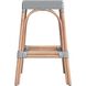 Robias Rectangular Rattan 30" Bar Stool in Gray and White Stripe