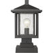 Aspen 1 Light 16 inch Black Outdoor Pier Mounted Fixture
