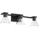 Gilford 3 Light 24 inch Matte Black Vanity Light Wall Light