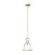 Caliper 1 Light 9.9 inch Modern Brass Pendant Ceiling Light in Clear