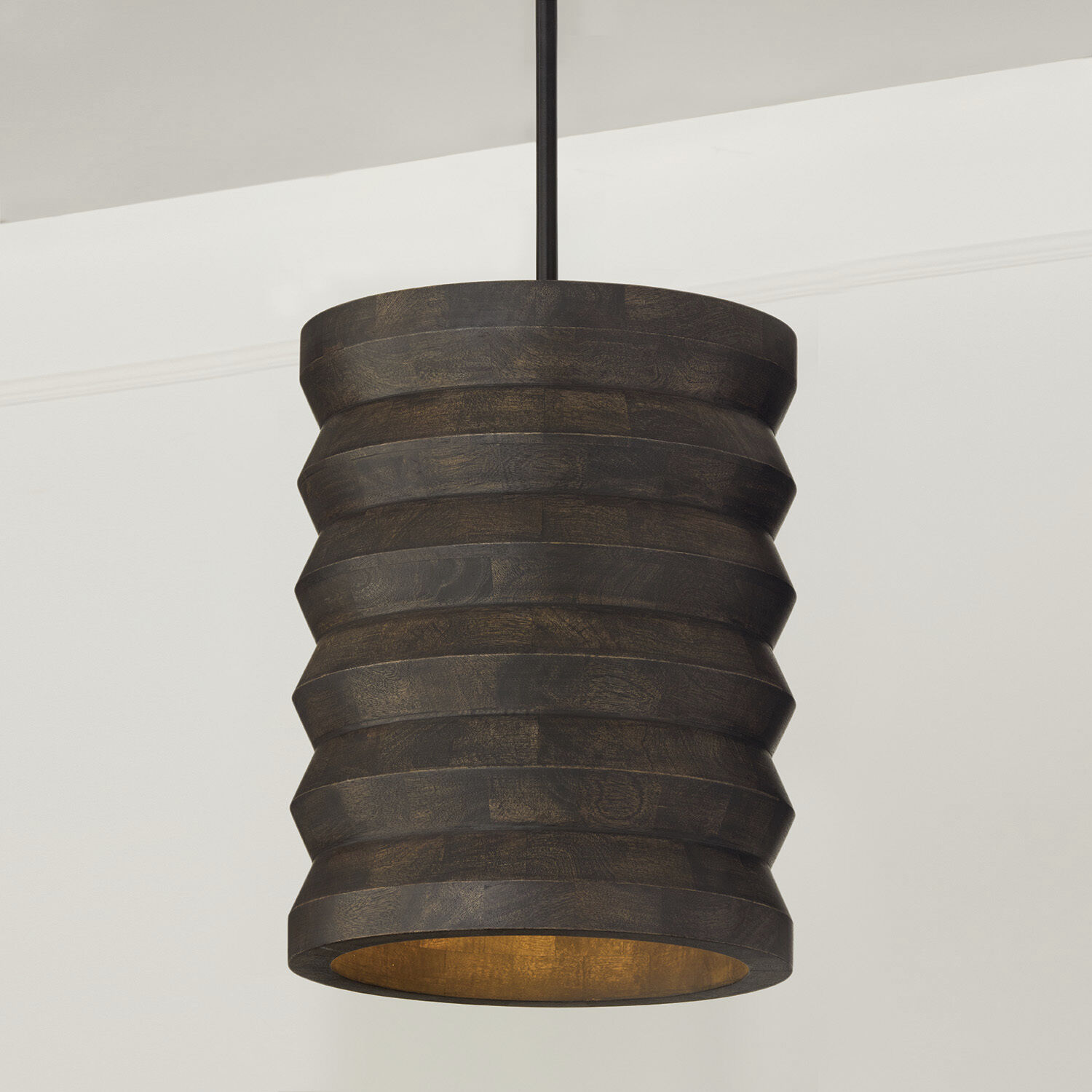 Dunn 1 Light 14 inch Espresso Stain and Black Pendant Ceiling Light