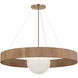 Windsor Smith Arena LED 42 inch Hand-Rubbed Antique Brass and Natural Oak Ring and Globe Chandelier Ceiling Light