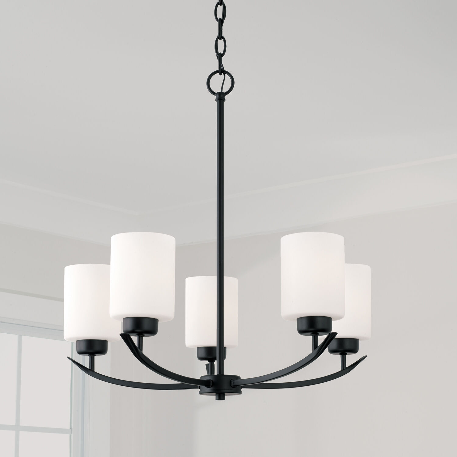 Dixon 5 Light 23 inch Matte Black Chandelier Ceiling Light