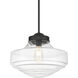 Ingalls 1 Light 16 inch Modern Brass Pendant Ceiling Light in Vintage Milk Glass, Large