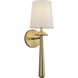 Alora Mood Bridgette 1 Light 6.13 inch Brushed Gold and White Linen Wall/Vanity Light Wall Light in Linen Shade
