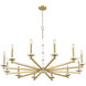 Kaden 12 Light 48 inch Modern Gold Chandelier Ceiling Light