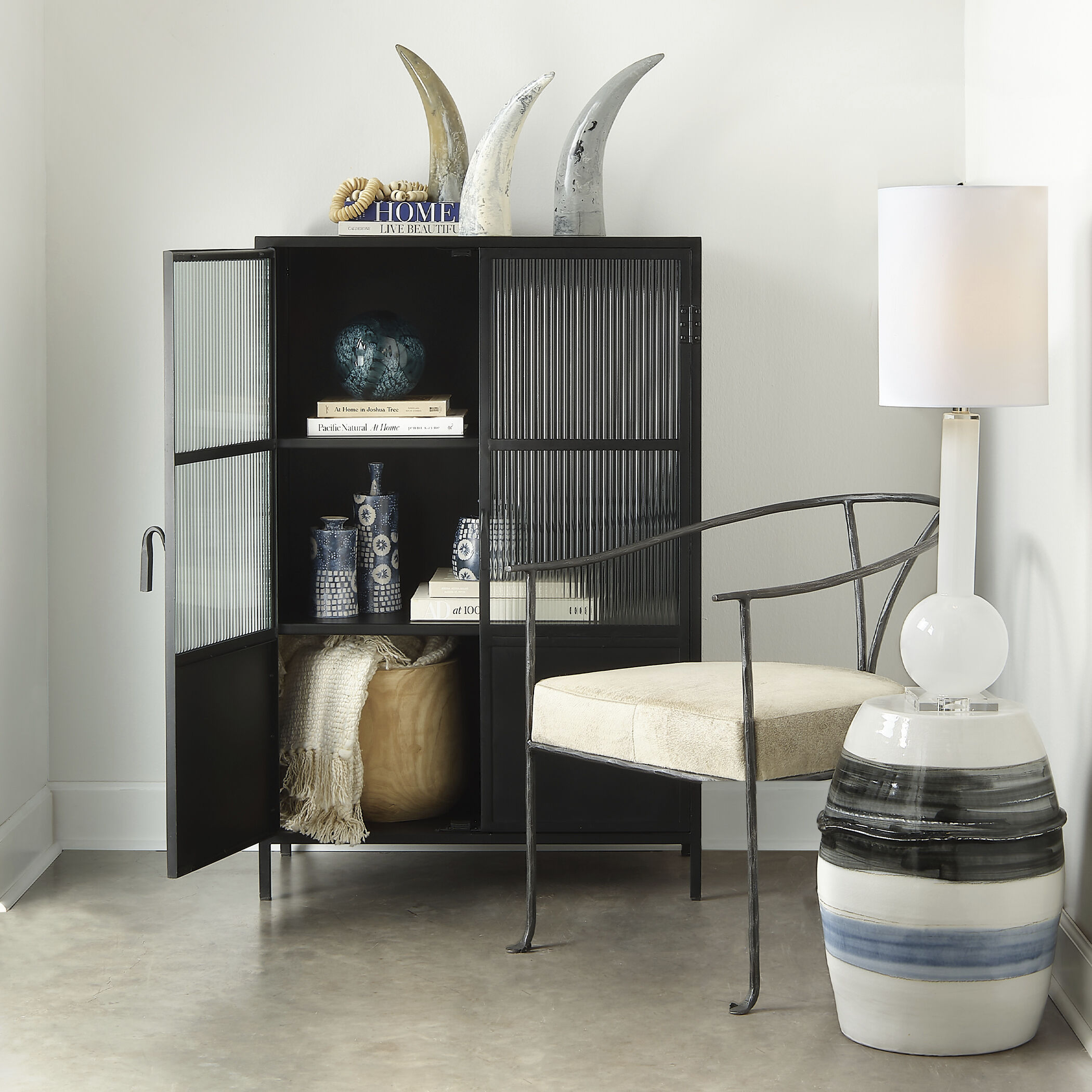 Studio 33 inch 60.00 watt White Table Lamp Portable Light