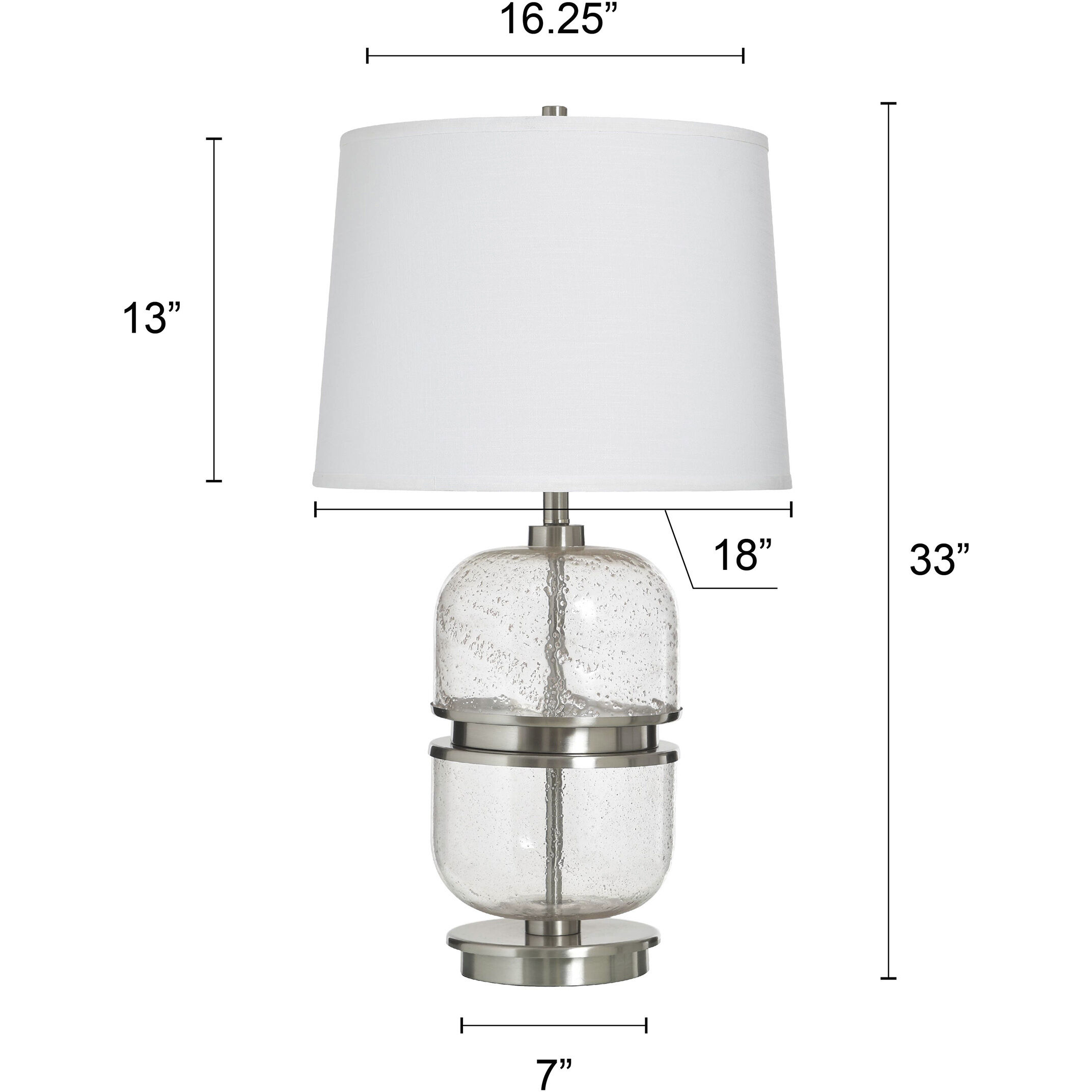 Cameron 33 inch 150.00 watt Clear Seeded Table Lamp Portable Light