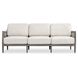Borneo Weathered Dark Gray and Charcoal Gray Rope and Oyster White Outdoor Sofa