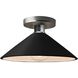 Radiance 1 Light 11.75 inch Carbon Matte Black and Brushed Nickel Semi Flush Ceiling Light