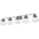 Vaughn 5 Light 40.75 inch Chrome Vanity Wall Light