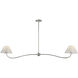 Saxon 2 Light 62 inch Polished Nickel Linear Pendant Ceiling Light