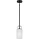 League 1 Light 5 inch Matte Black Mini Pendant Ceiling Light