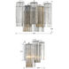 Addis Bath Wall Light in Polished Chrome, Tronchi Glass Autumn