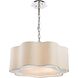Villoy 6 Light 24 inch Polished Nickel with White Chandelier Ceiling Light