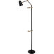 River North 69 inch 6.20 watt Black and Antique Brass Easel Floor Lamp Portable Light