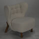 Boggio Dark Walnut and Off White Fabric Occasional Chair
