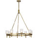 Lucian 8 Light 36.13 inch Vintage Brass/Clear Crystal Chandelier Ceiling Light in Clear Glass