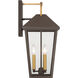Bayra 3 Light 21 inch Painted Legacy Brass and Dark Bronze Outdoor Wall Lantern