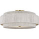 Chapman & Myers Dorado LED 24 inch Antique-Burnished Brass and Washed Abaca Flush Mount Ceiling Light