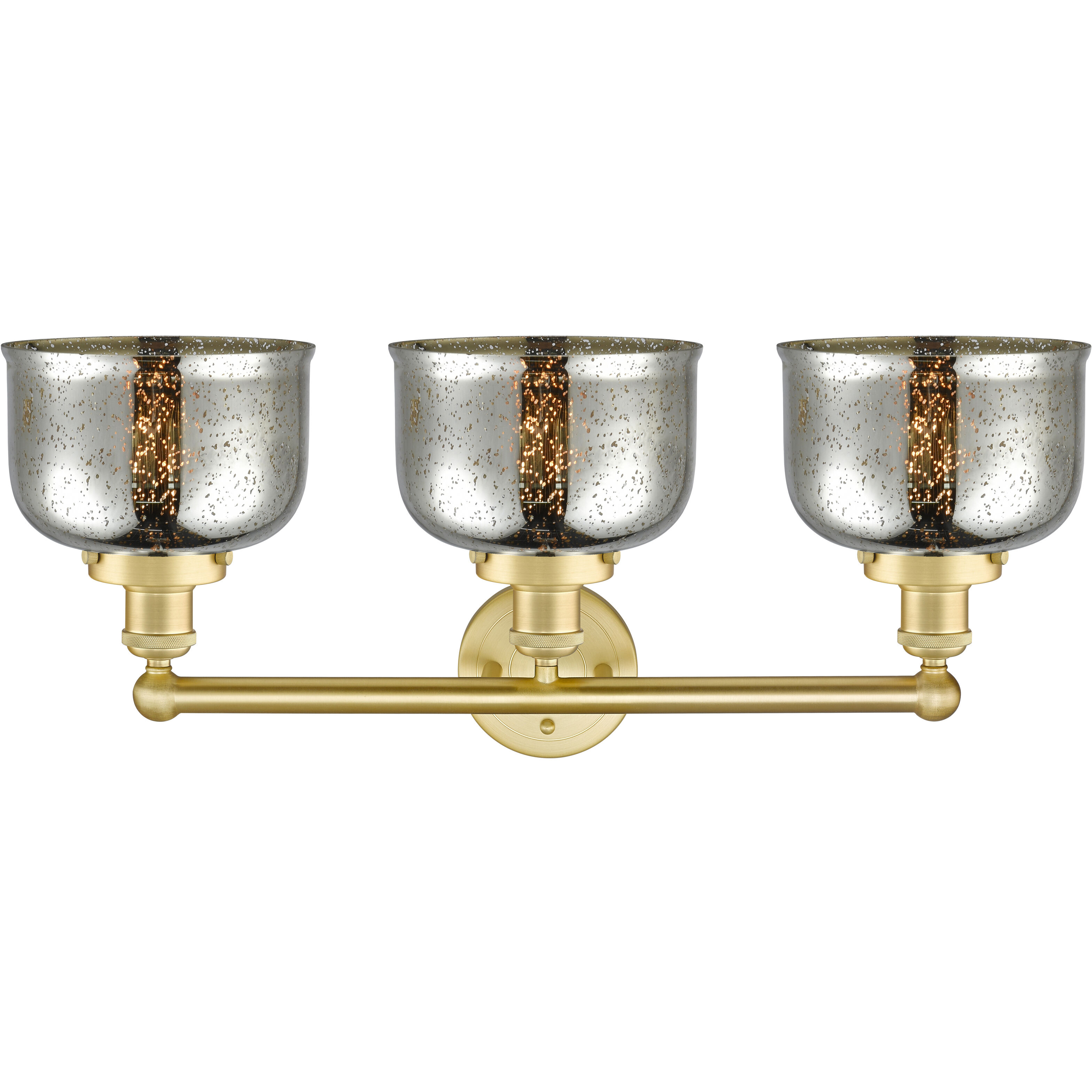 Bell 3 Light 24.5 inch Satin Gold Bath Vanity Light Wall Light in Silver Plated Mercury