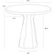 Kliff 34 X 30 inch Travertine Look Outdoor Bistro Table