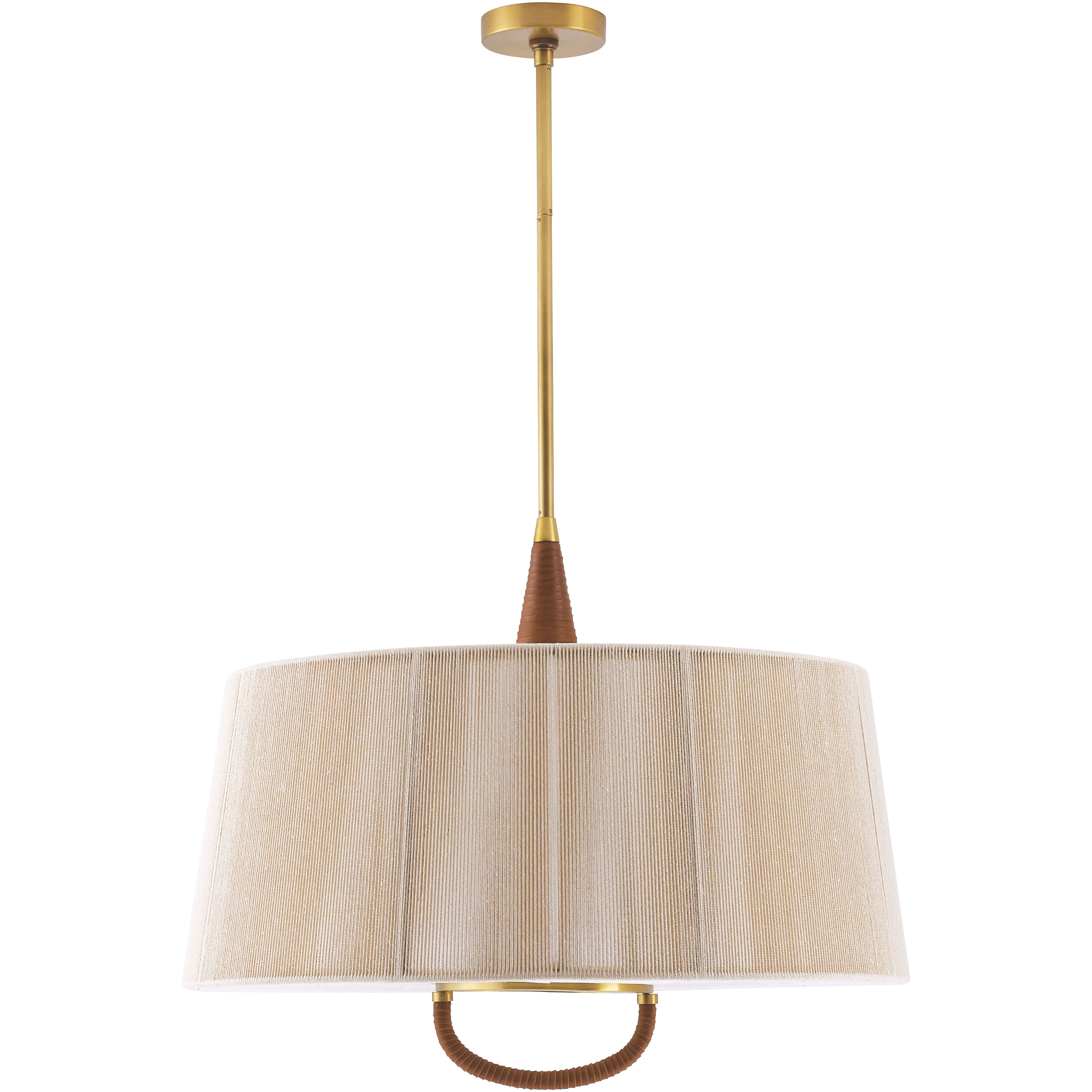 Middlebury 6 Light 28.5 inch Natural and Antique Brass Pendant Ceiling Light