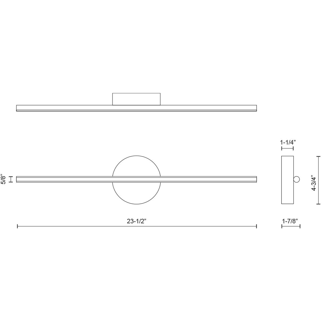 Chute LED 23.5 inch Black ADA Wall Sconce Wall Light