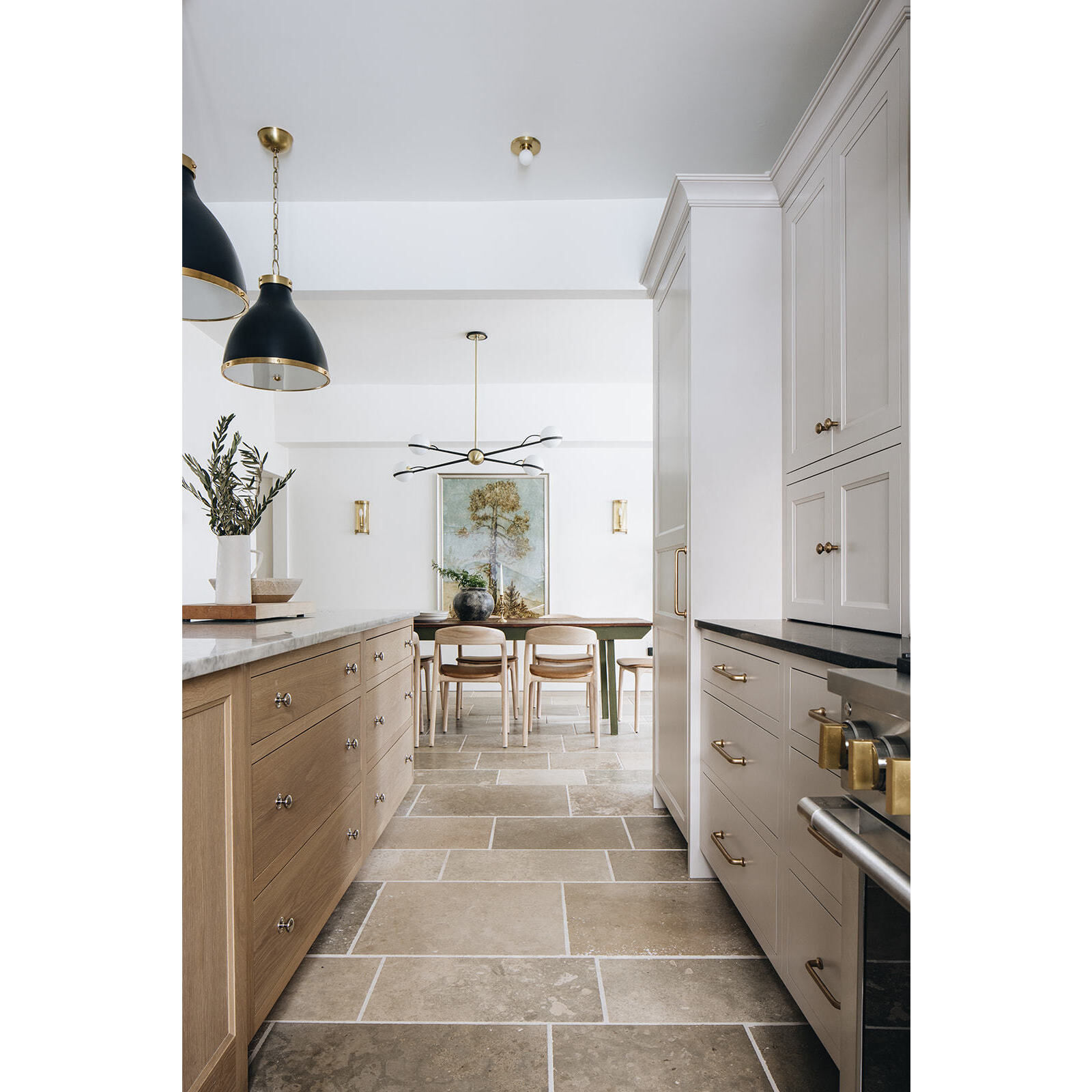 Ace 4 Light 49.5 inch Textured Bronze Brushed Brass Linear Ceiling Light