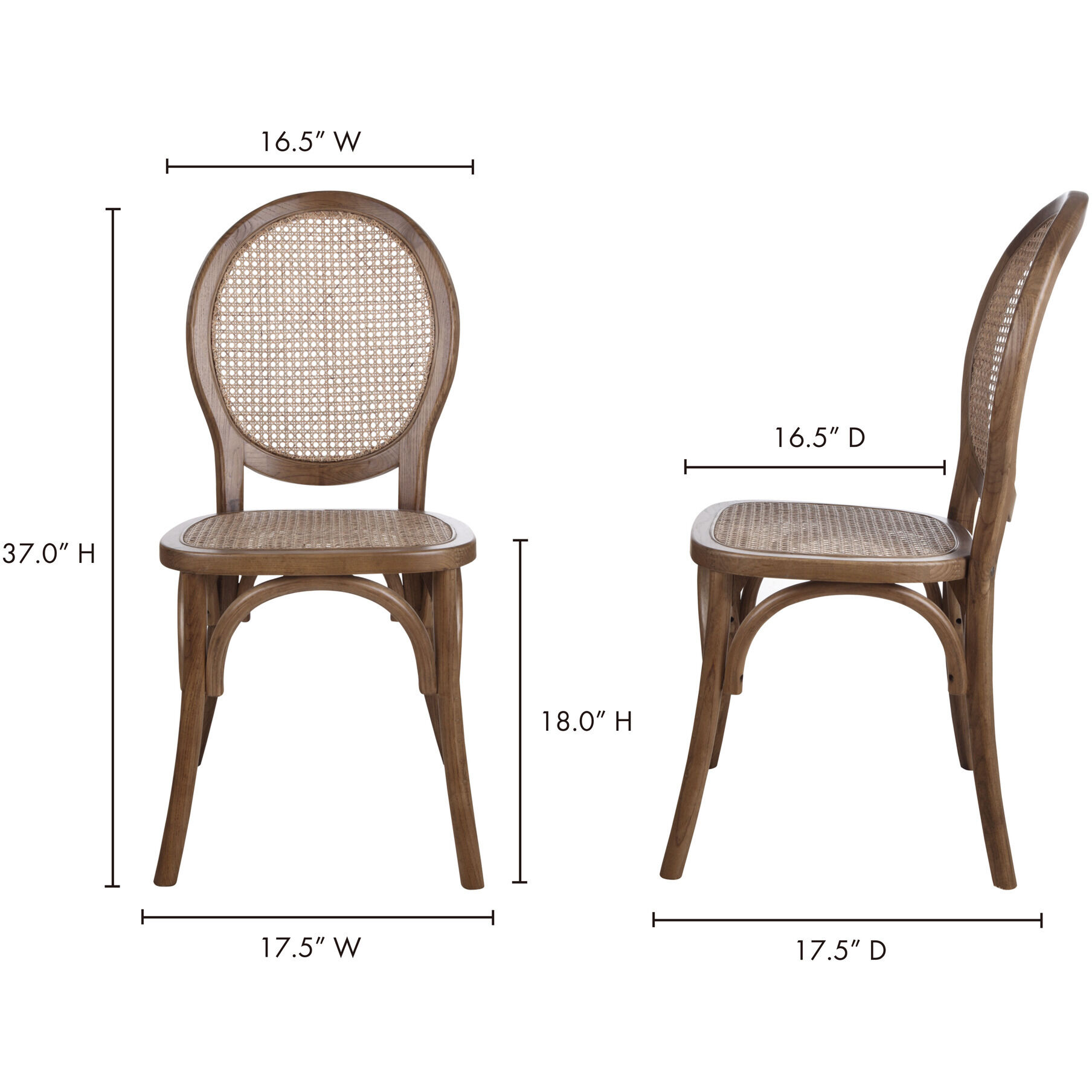 Rivalto Brown Dining Chair, Set of 2