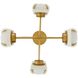 Roll 4 Light 20 inch Antique Brass and Ivory Chandelier Ceiling Light