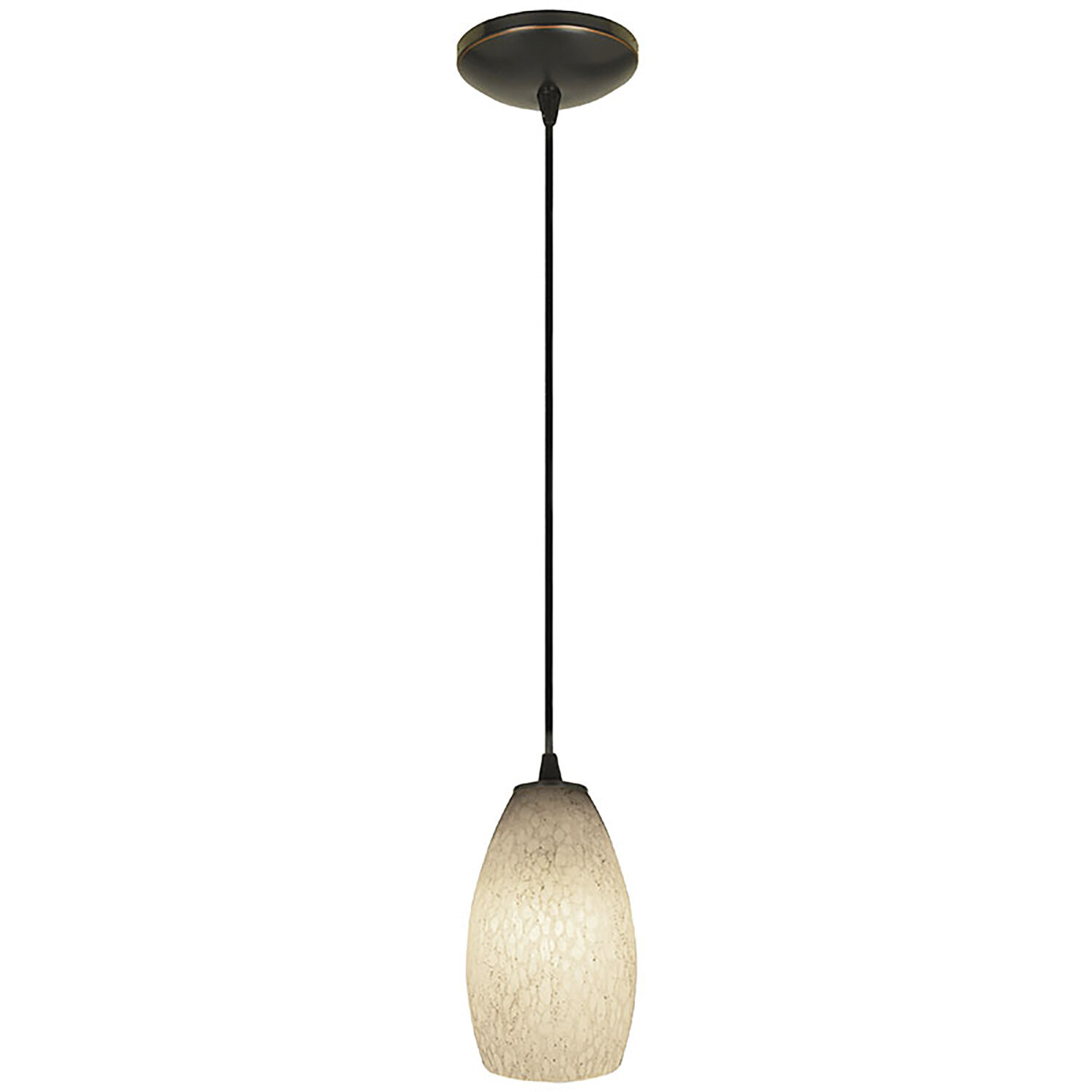 Champagne LED 5 inch Oil Rubbed Bronze Pendant Ceiling Light in White Stone