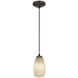 Champagne LED 5 inch Oil Rubbed Bronze Pendant Ceiling Light in White Stone