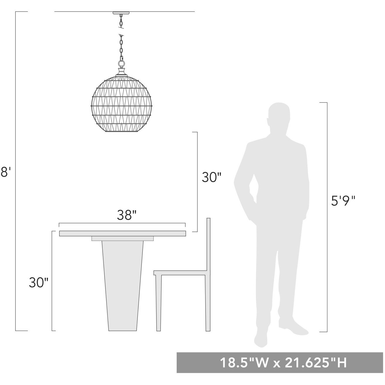 Florence 3 Light 18.5 inch Matte Black Pendant Ceiling Light